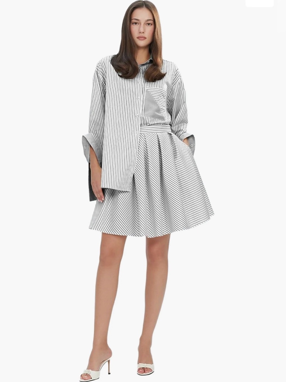 Theo The Label Striped Circle Skirt